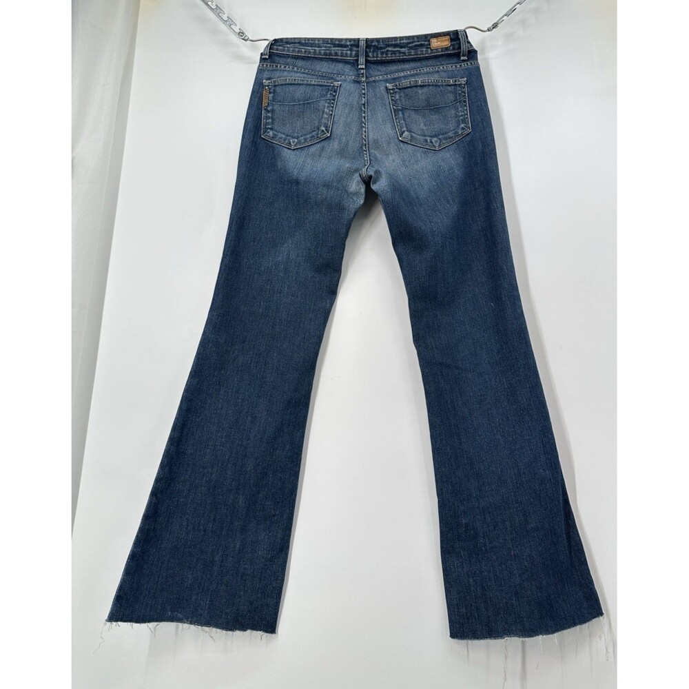 Paige Women's Blue Denim Jeans, Low Rise, Boot Cut, Stretch, Size 31 Y2k flare